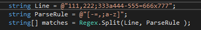Small RegEx Sample code